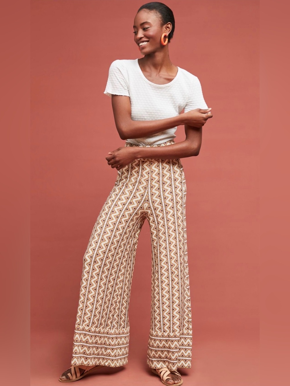 Farm Rio Striped Wide-Leg Pants 
Sz XS